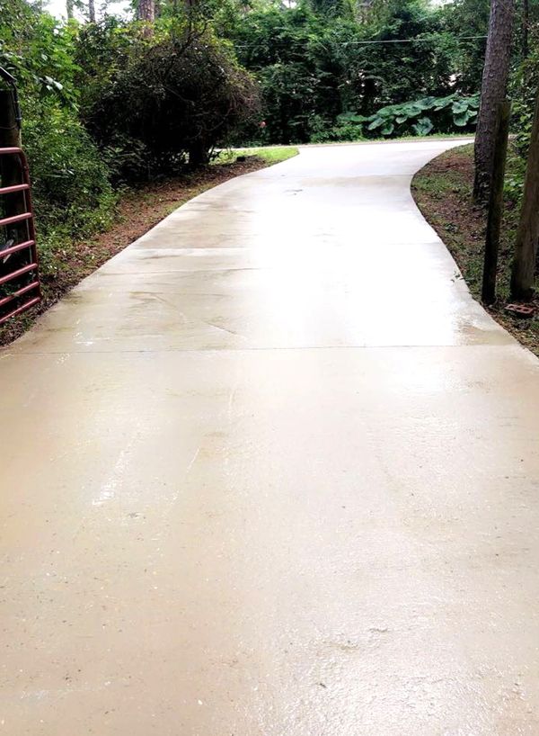 The same driveway after B and T cleaned it